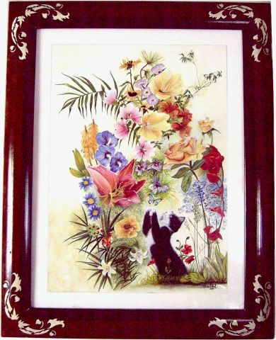 chat aux fleures